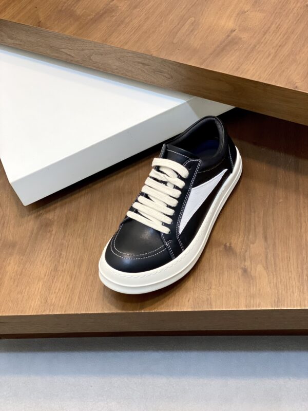 Rick Owens Jumbo Couple's Calf Leather Lace Up Low Cut Sneakers - Image 6