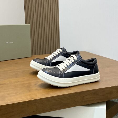 Rick Owens Jumbo Couple's Calf Leather Lace Up Low Cut Sneakers