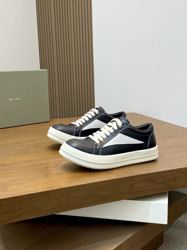 Rick Owens Jumbo Couple's Calf Leather Lace Up Low Cut Sneakers