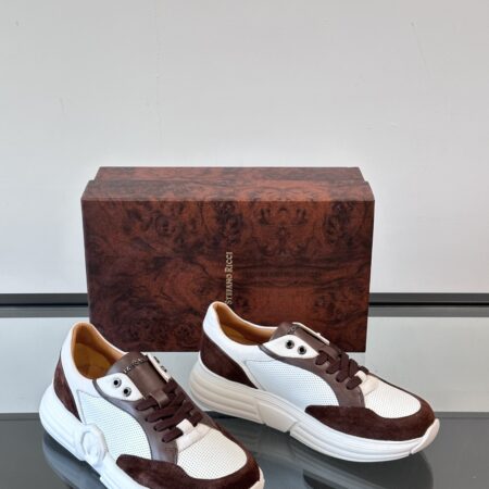 Stefano Ricci Men's Cowhide Leather Breathable Sports Shoes