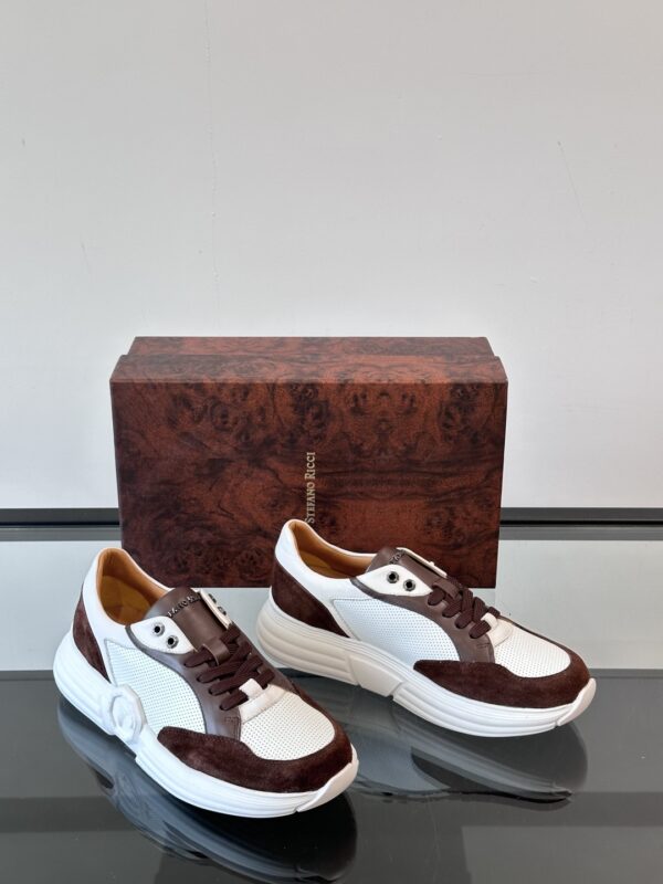 Stefano Ricci Men's Cowhide Leather Breathable Sports Shoes