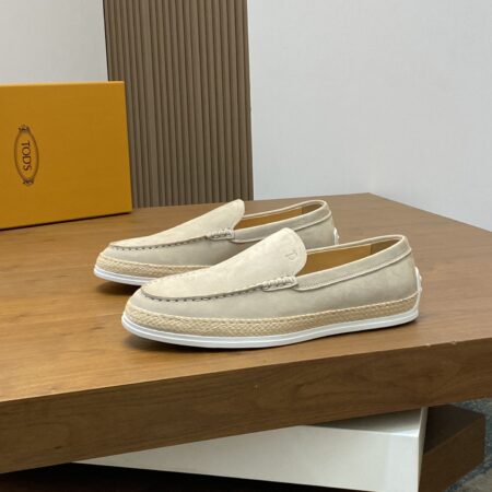 Tod's New Men's Suede Leather And Grain Calf Leather Loafers