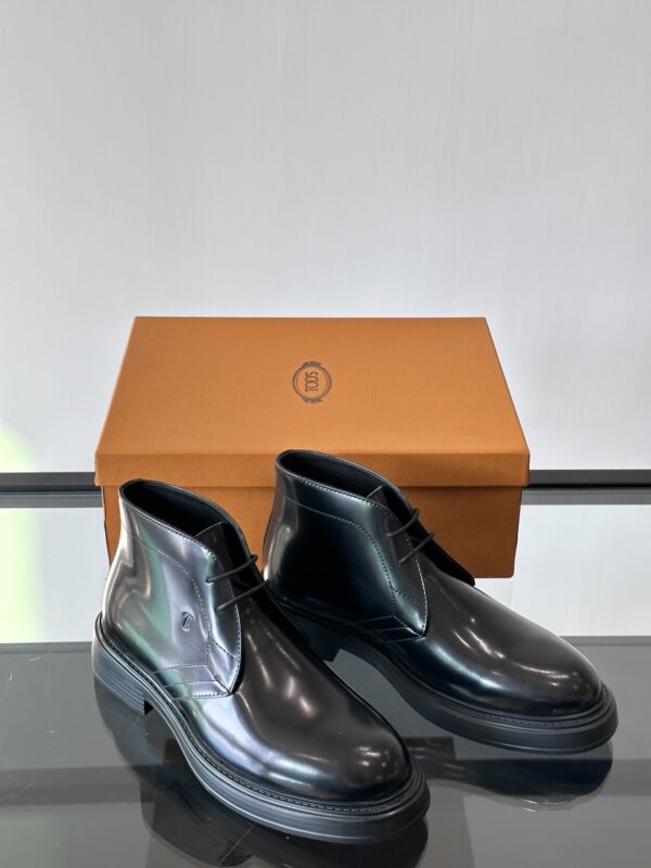Tod's New Autumn And Winter Men's Cowhide Leather Lace Up Boots