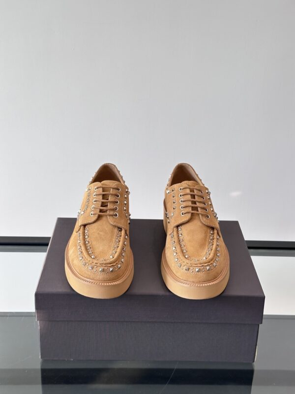 Valentino New Men's Rivet Decorated Cowhide Leather Loafers - Image 3