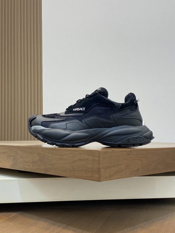 Versace Cowhide Leather Splicing Breathable Mesh Casual Sports Shoes - Image 3