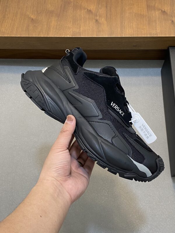 Versace Cowhide Leather Splicing Breathable Mesh Casual Sports Shoes - Image 4