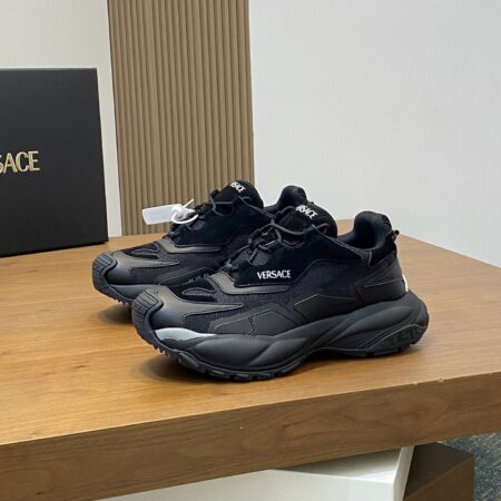Versace Cowhide Leather Splicing Breathable Mesh Casual Sports Shoes