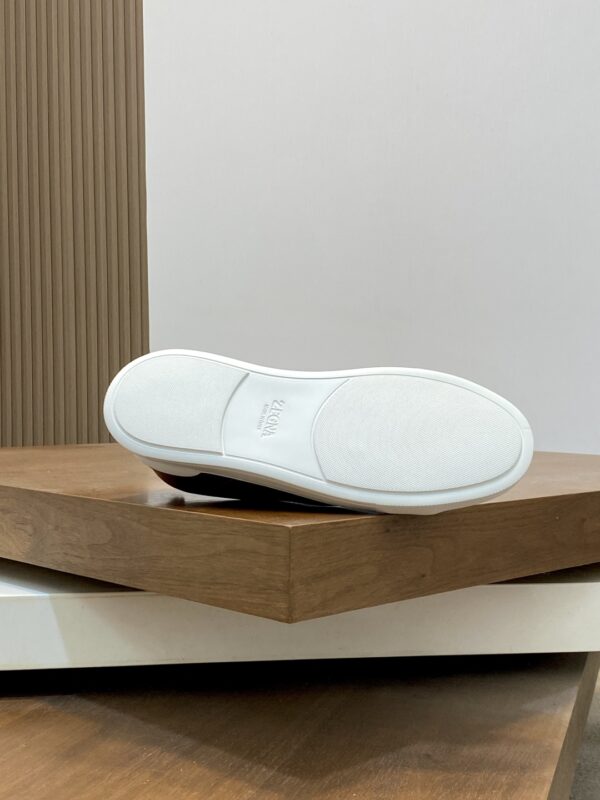 Zegna Triple Stitch Cowhide Leather Casual Sports Shoes - Image 9