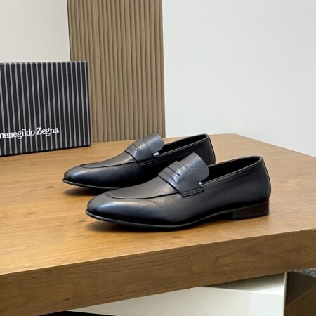 Zegna L'Asola Nappa Leather Comfortable Flat Loafers