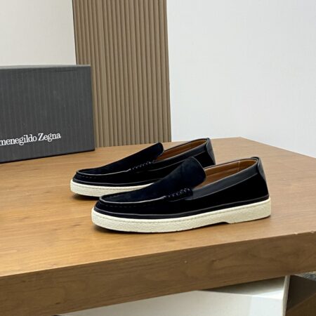 Zegna Garonne Flex Cowhide Leather Casual Loafers