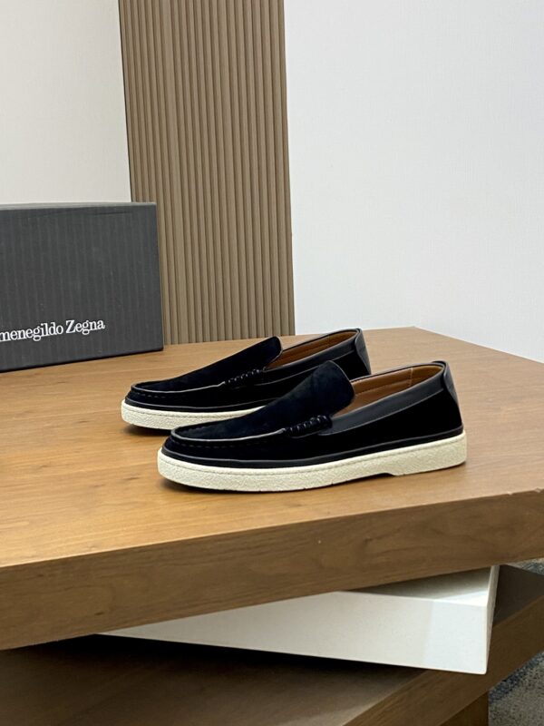 Zegna Garonne Flex Cowhide Leather Casual Loafers