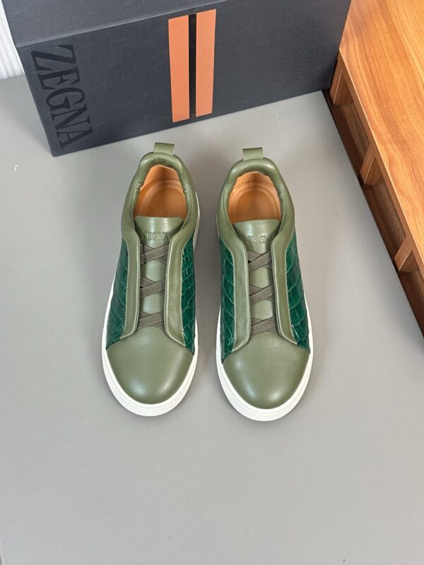 Zegna Men's Cowhide Leather Low Top Casual Sports Shoes - Image 2