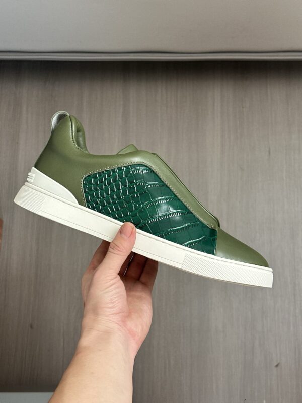 Zegna Men's Cowhide Leather Low Top Casual Sports Shoes - Image 5