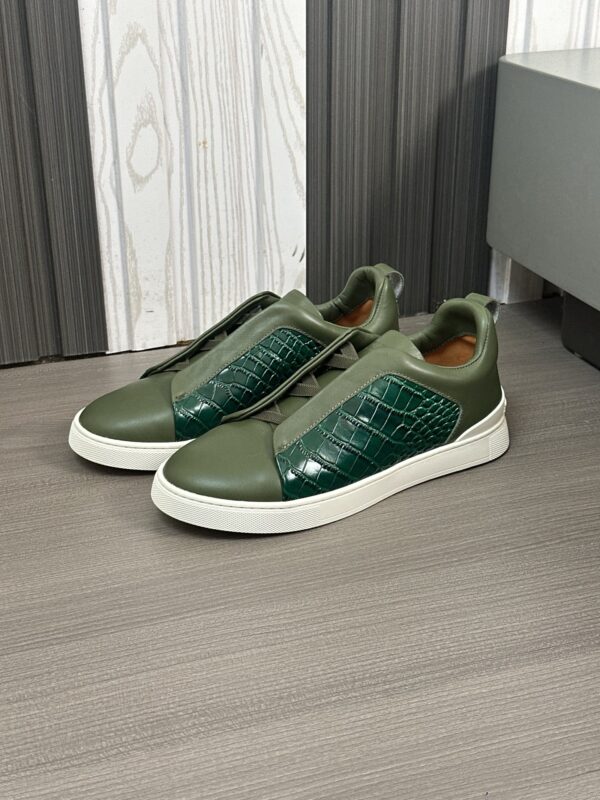 Zegna Men's Cowhide Leather Low Top Casual Sports Shoes - Image 6