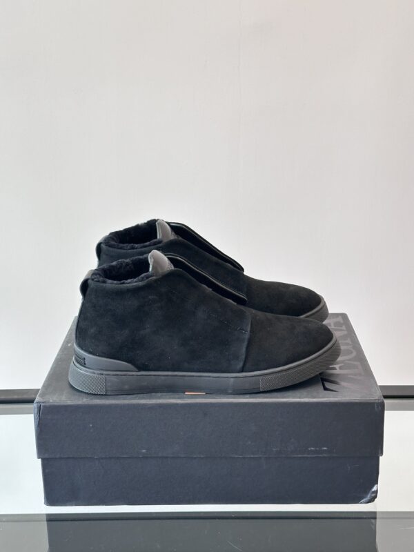Zegna Men's High Top Suede Leather Sports Shoes - Image 2