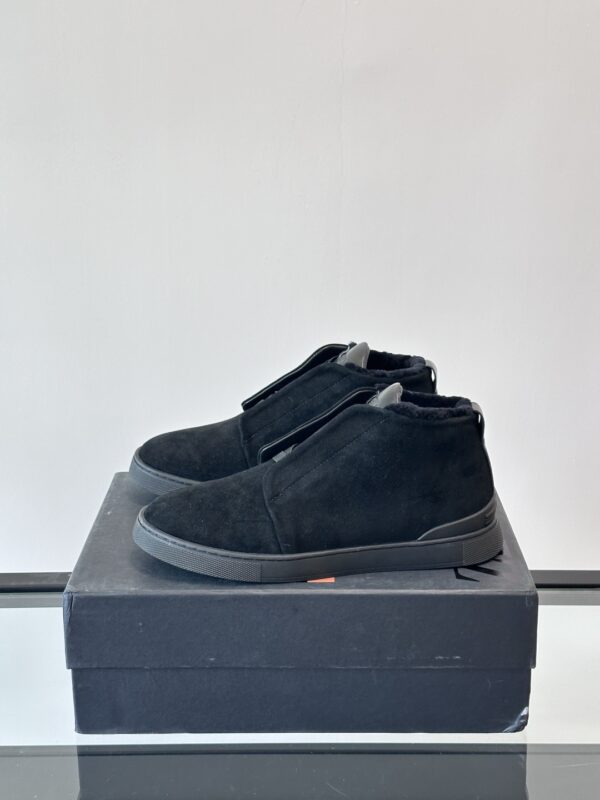 Zegna Men's High Top Suede Leather Sports Shoes - Image 4