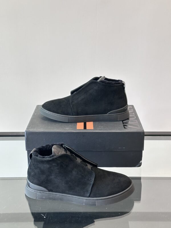 Zegna Men's High Top Suede Leather Sports Shoes - Image 5