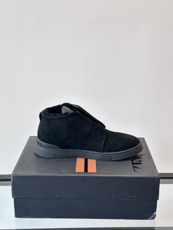Zegna Men's High Top Suede Leather Sports Shoes - Image 6