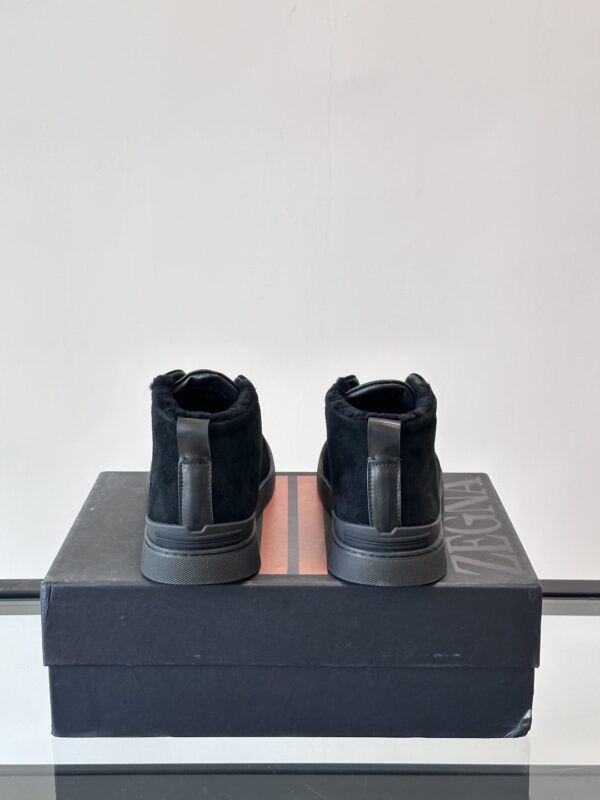 Zegna Men's High Top Suede Leather Sports Shoes - Image 7