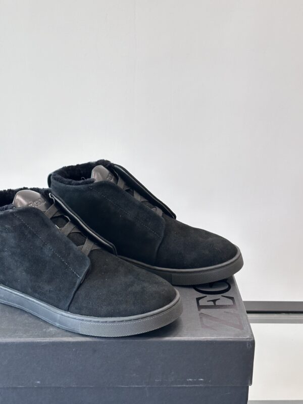 Zegna Men's High Top Suede Leather Sports Shoes - Image 8