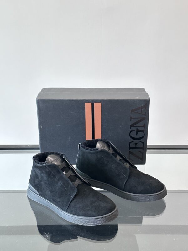 Zegna Men's High Top Suede Leather Sports Shoes