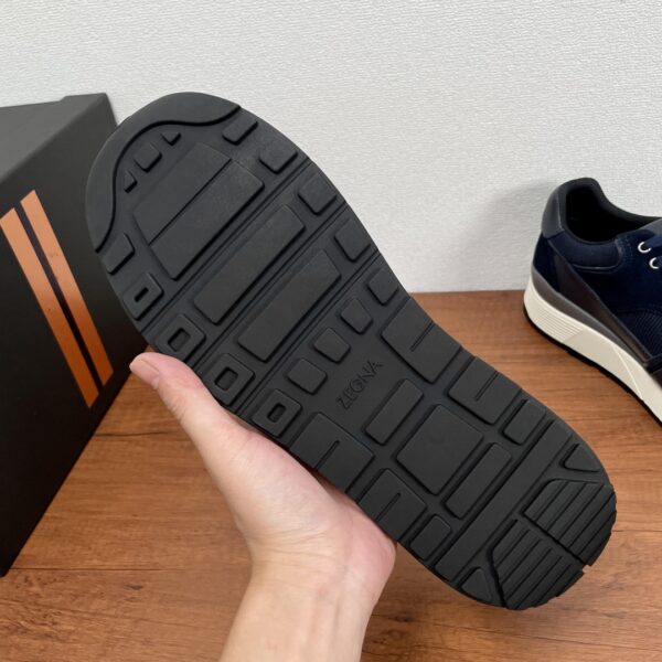 Zegna New Good Quality Men's Low Cut Calf Leather Sports Shoes - Image 9