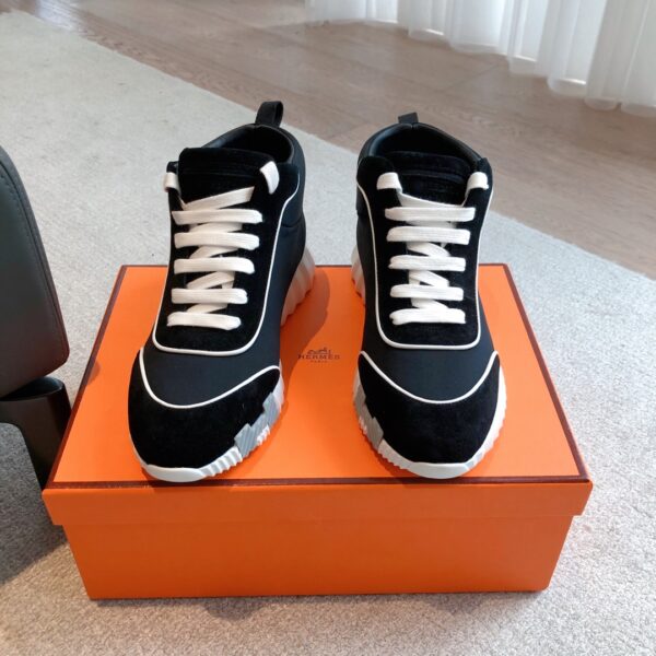 Hermes Giga Couple High Top Suede Leather Casual Sports Shoes - Image 2