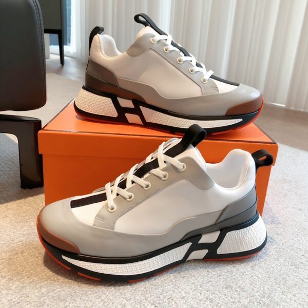 Hermes Couple High Top Thick Sole Height Increase Casual Sports Shoes - Image 5