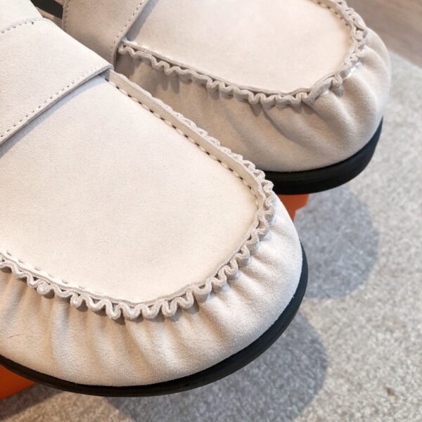 Hermes Couple Cowhide Leather Thick Soled Boken Slippers - Image 6