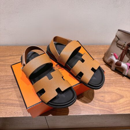 Hermes Erjiu Beach Cowhide Leather Casual Sandals For Men's And Women's