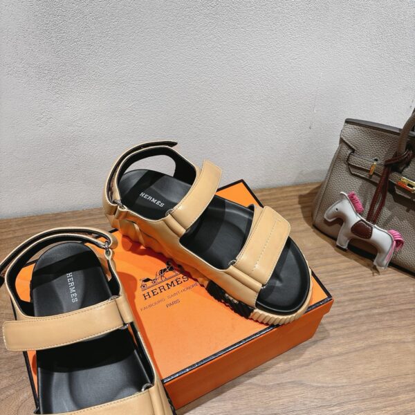 Hermes Cowhide Leather Casual Sandals For Men's And Women's - Image 5