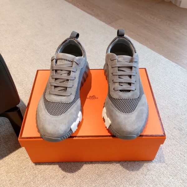 Hermes Couple Low Cut Thick Bottom Cowhide Leather Casual Sports Shoes - Image 2