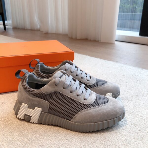 Hermes Couple Low Cut Thick Bottom Cowhide Leather Casual Sports Shoes - Image 3