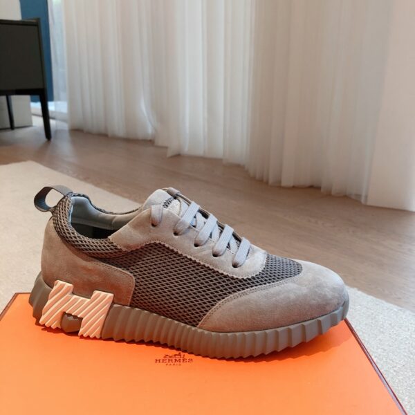 Hermes Couple Low Cut Thick Bottom Cowhide Leather Casual Sports Shoes - Image 4