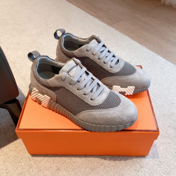 Hermes Couple Low Cut Thick Bottom Cowhide Leather Casual Sports Shoes
