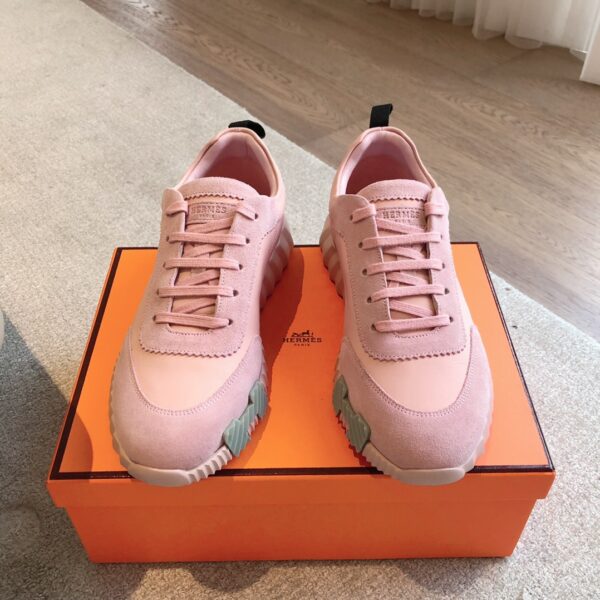 Hermes Couple Low Cut Cowhide Leather Casual Sports Shoes - Image 2
