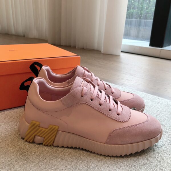 Hermes Couple Low Cut Cowhide Leather Casual Sports Shoes - Image 3