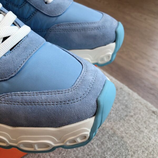 Hermes Couple Canvas Cowhide Leather Casual Sports Shoes - Image 6