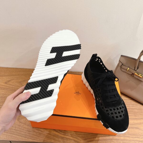 Hermes Breathable Woven Cowhide Leather Casual Sports Shoes For Men And Women - Image 9