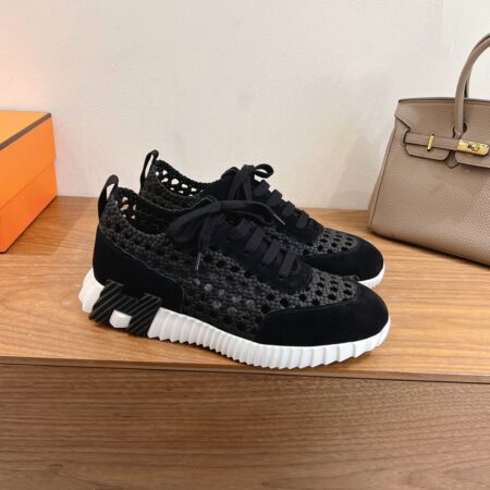 Hermes Breathable Woven Cowhide Leather Casual Sports Shoes For Men And Women