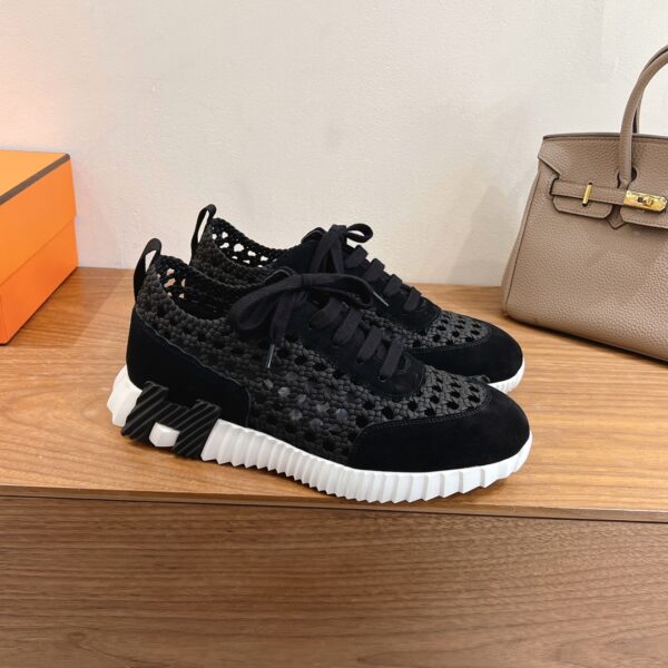 Hermes Breathable Woven Cowhide Leather Casual Sports Shoes For Men And Women