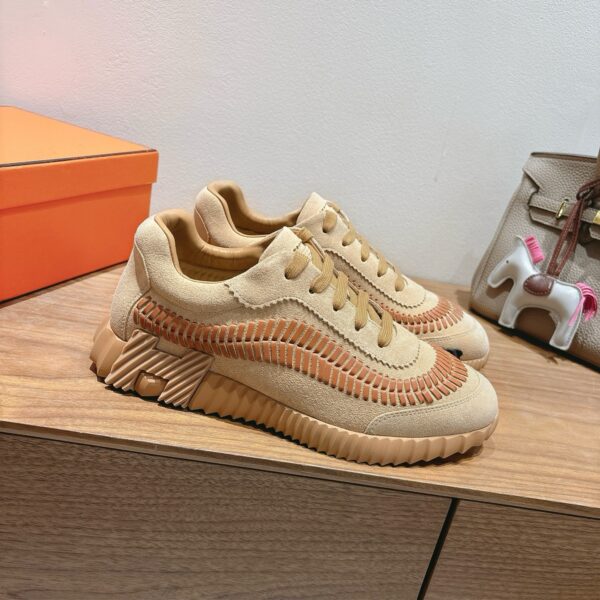Hermes Good Quality Cowhide Leather Casual Sports Shoes - Image 4