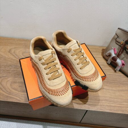 Hermes Good Quality Cowhide Leather Casual Sports Shoes
