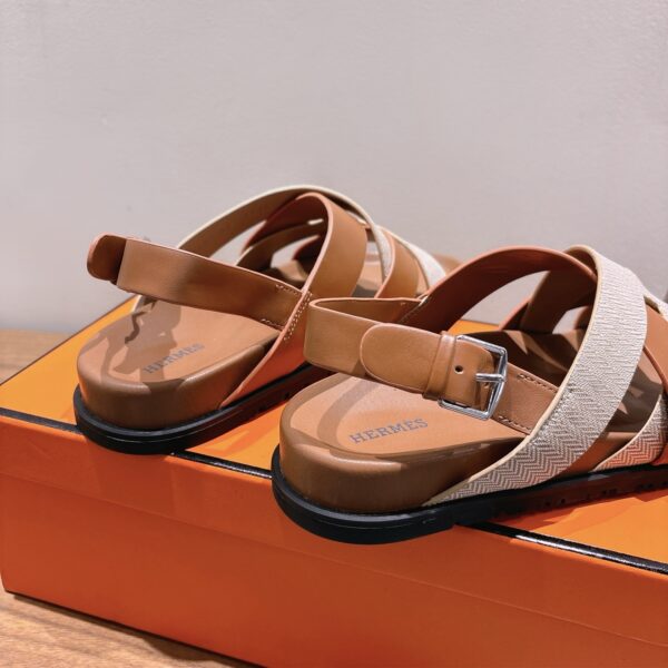 Hermes High Quality Cowhide Leather Casual Sandals - Image 8