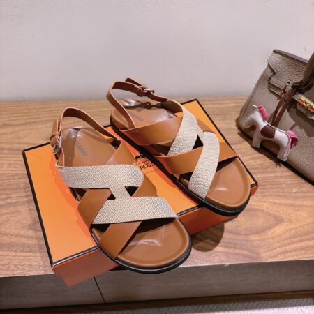 Hermes High Quality Cowhide Leather Casual Sandals