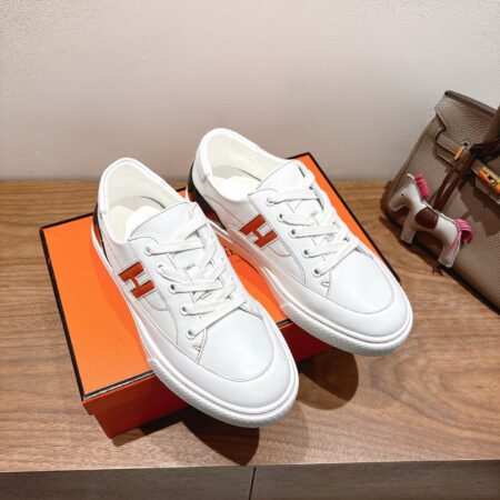 Hermes New Men And Women Cowhide Leather Casual Sports Shoes