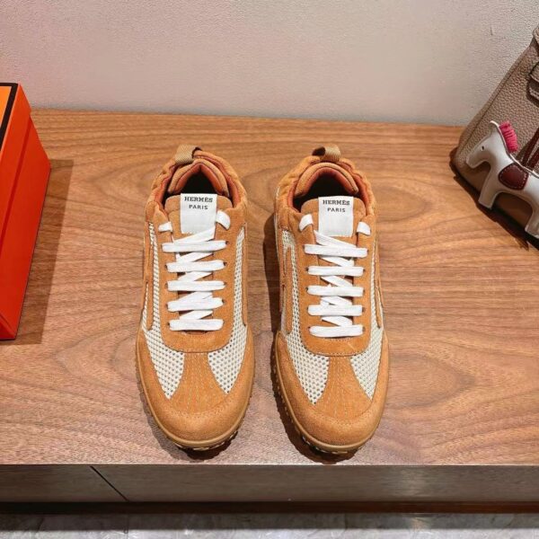 Hermes Men And Women Cowhide Leather Casual Sports Shoes - Image 2