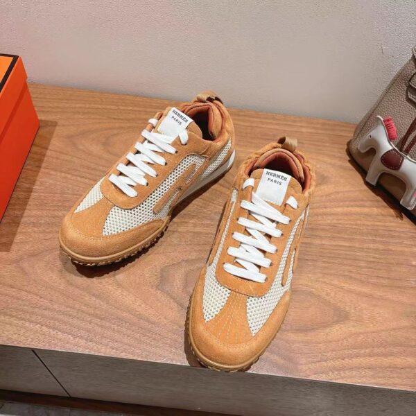 Hermes Men And Women Cowhide Leather Casual Sports Shoes - Image 3