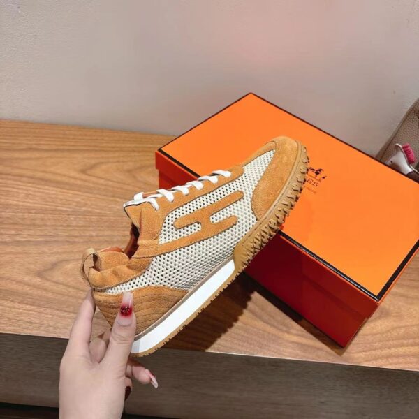 Hermes Men And Women Cowhide Leather Casual Sports Shoes - Image 6