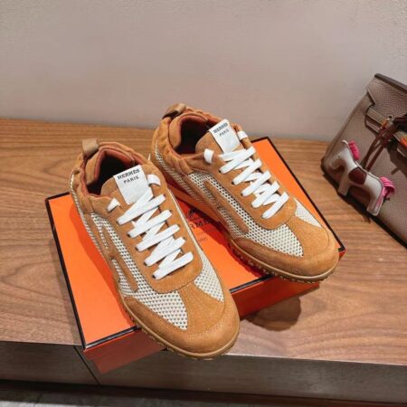Hermes Men And Women Cowhide Leather Casual Sports Shoes